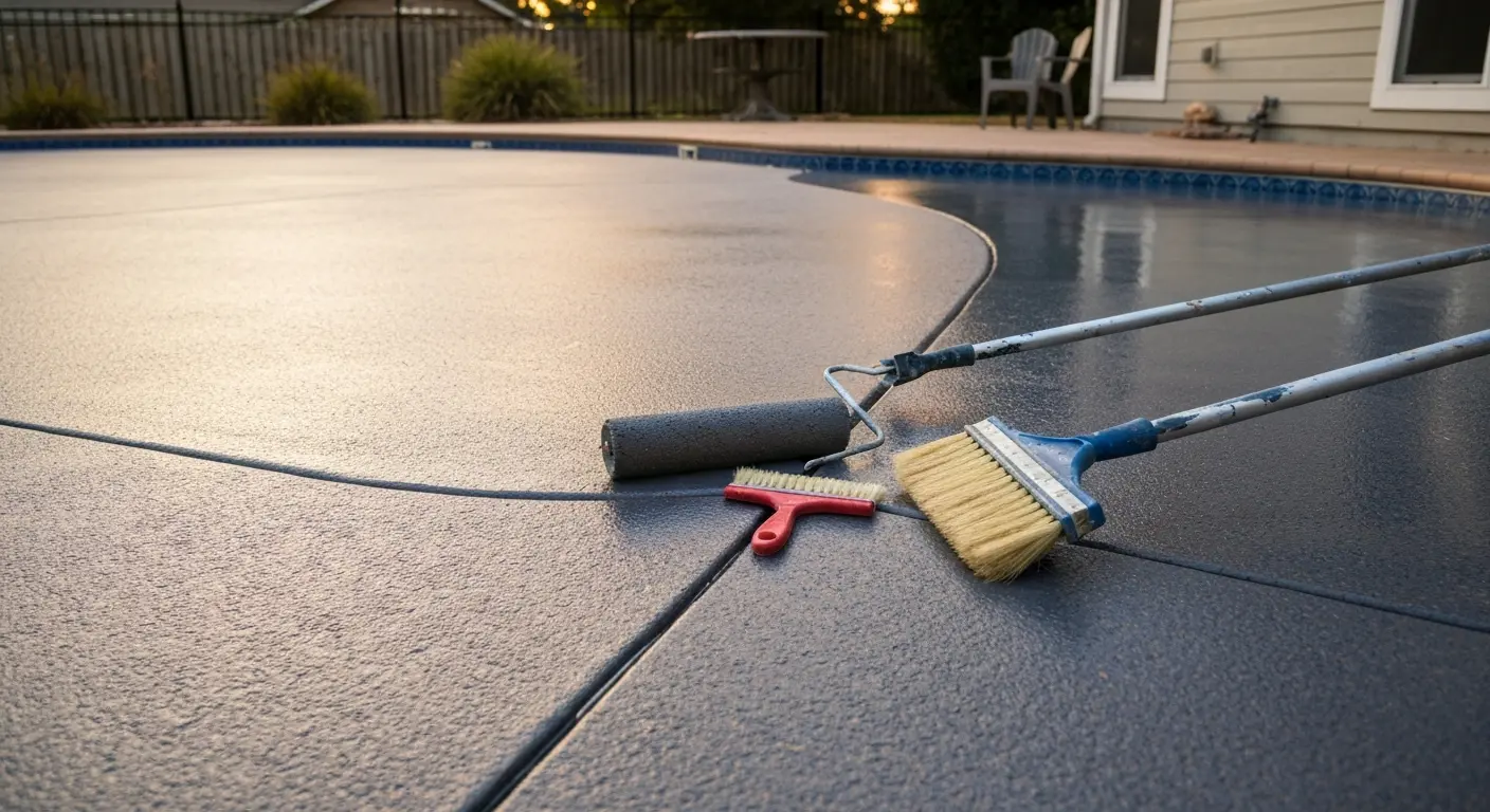 Decorative concrete coating application