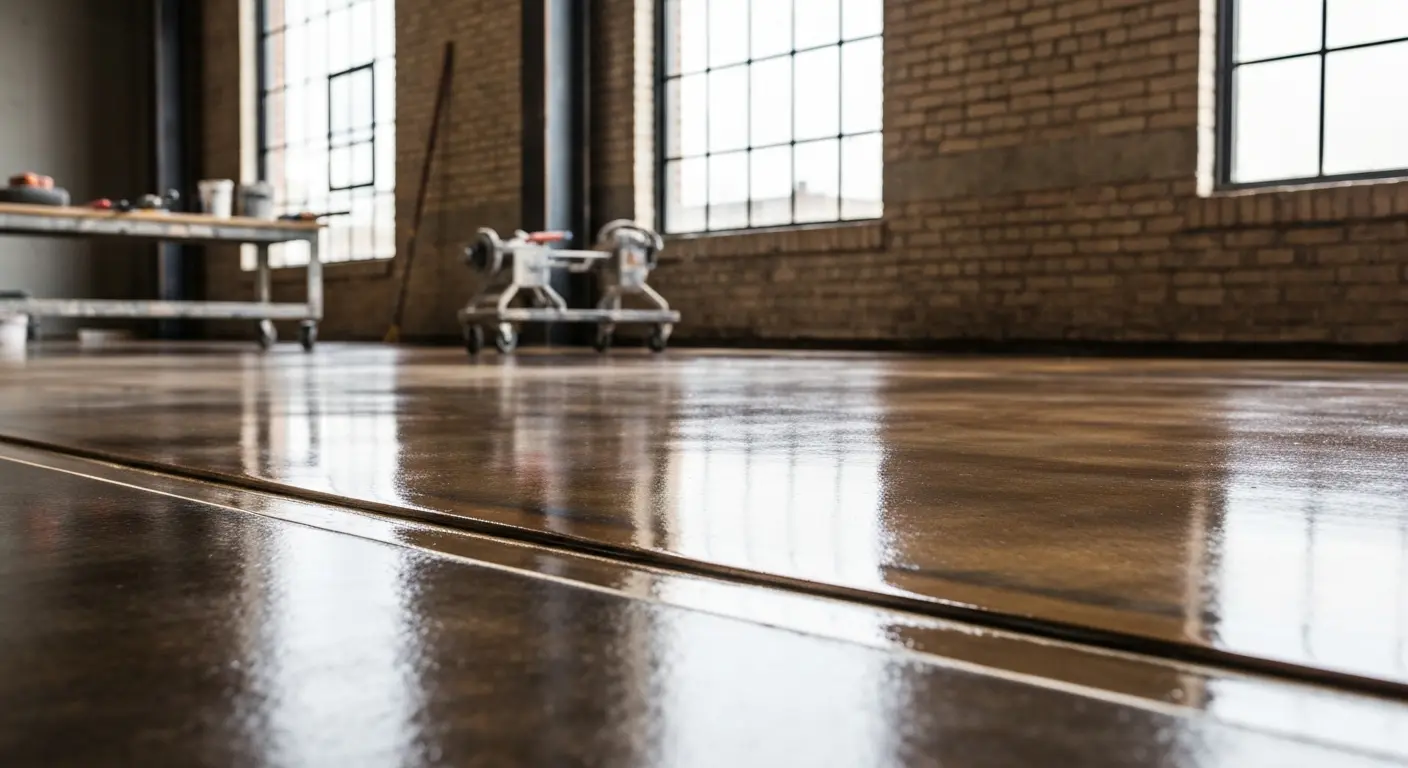 Decorative concrete coating application