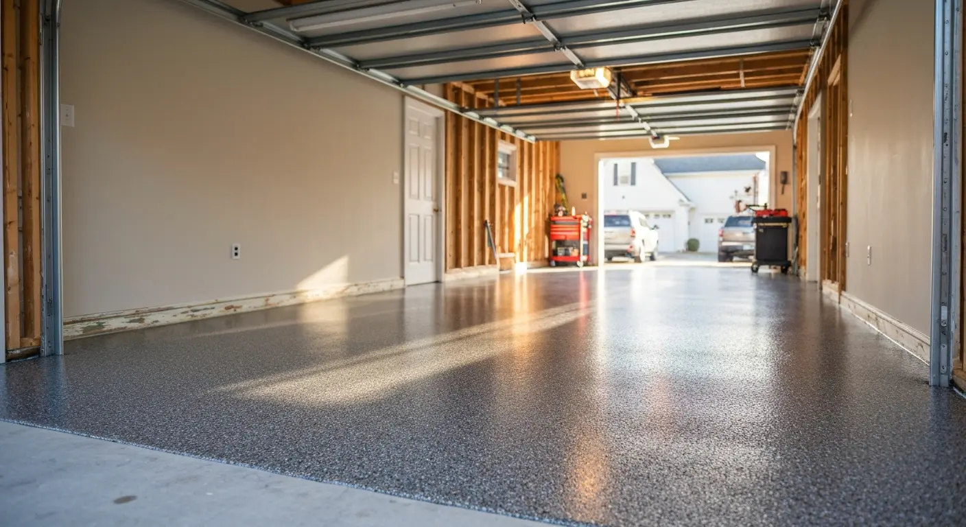 Garage epoxy flake flooring