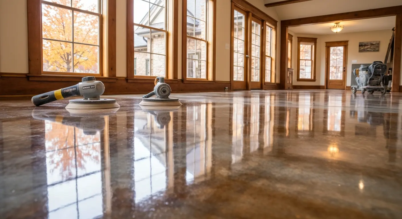 Decorative polished concrete