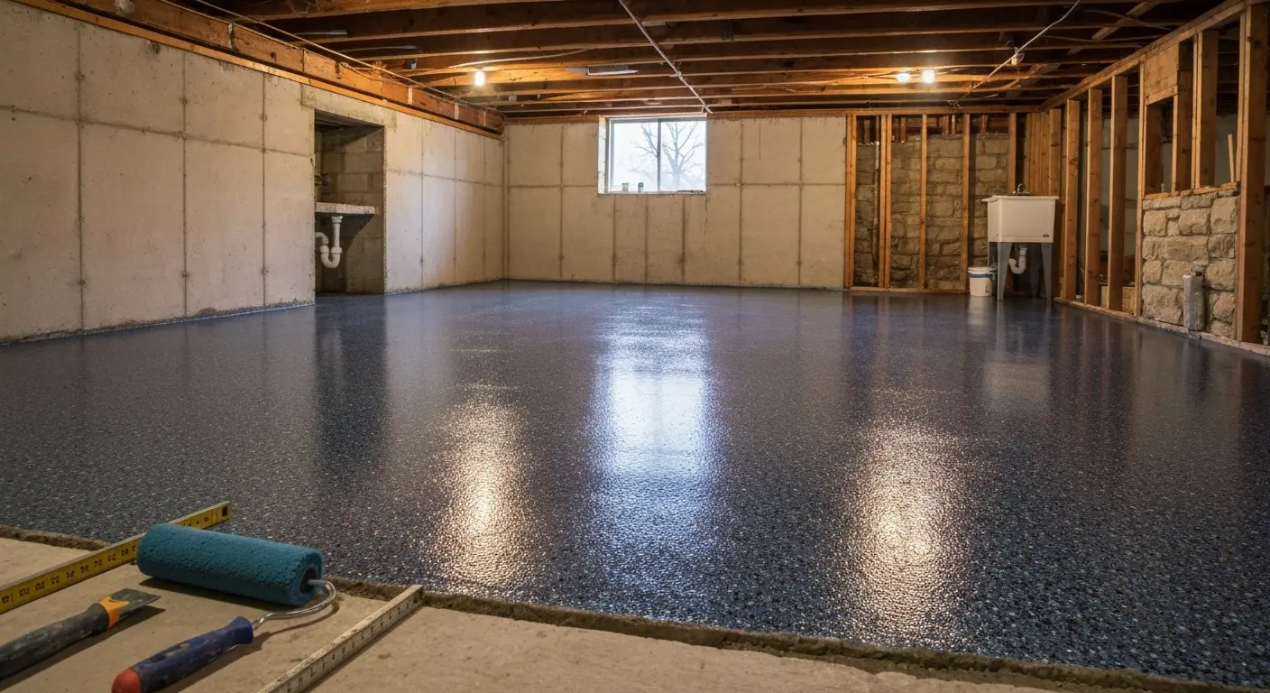 Basement epoxy floor