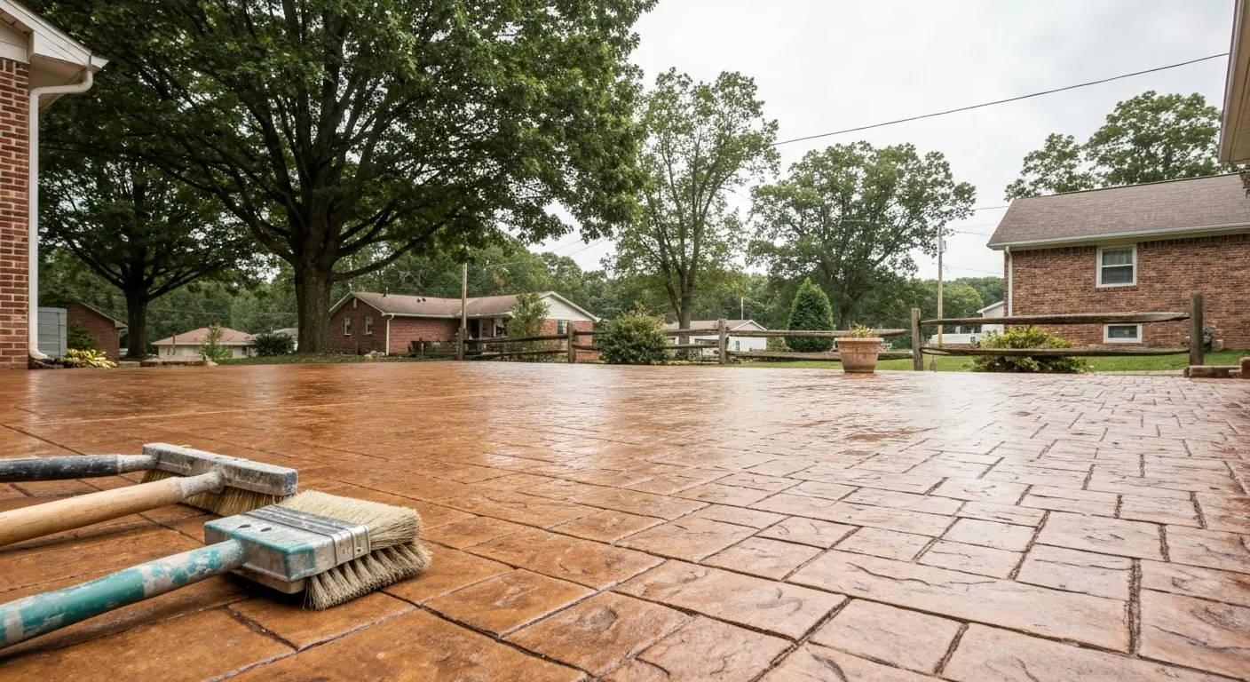 Stamped concrete restoration project