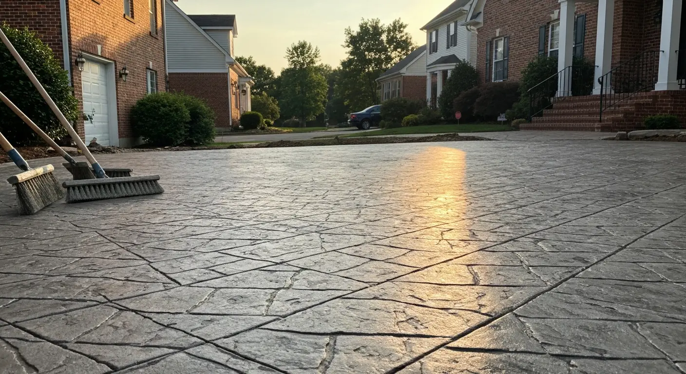 Stamped concrete patio
