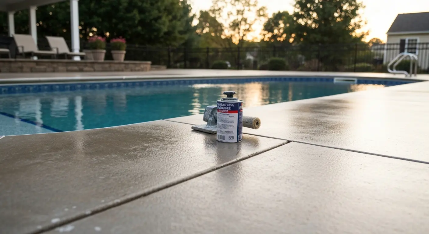 Polished concrete pool deck