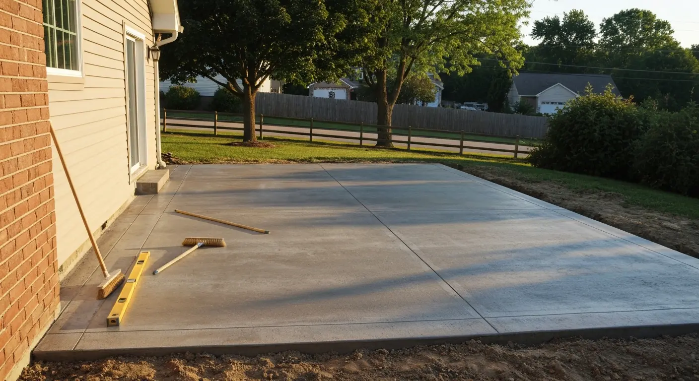 Outdoor concrete patio
