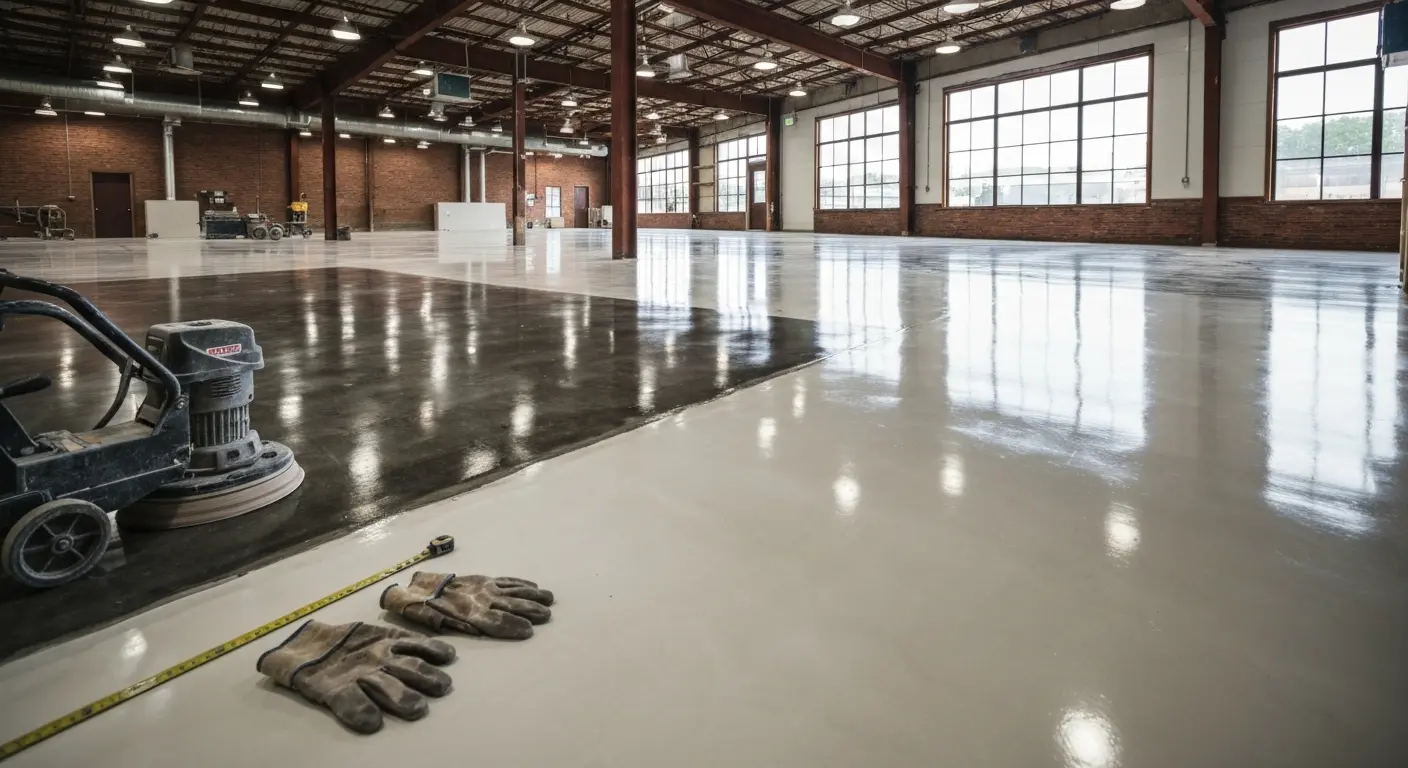 Polished concrete flooring