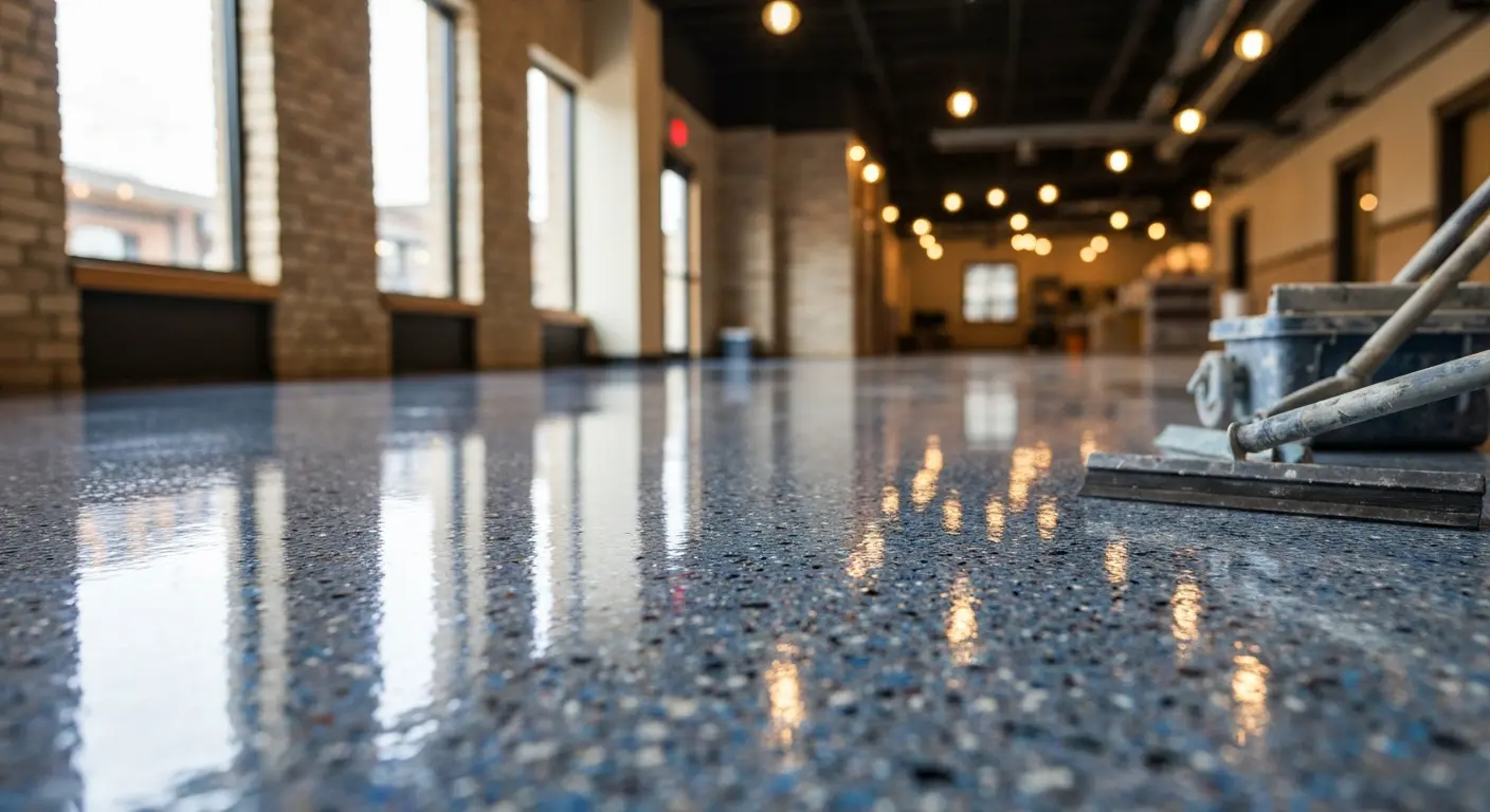 Retail epoxy flooring showroom