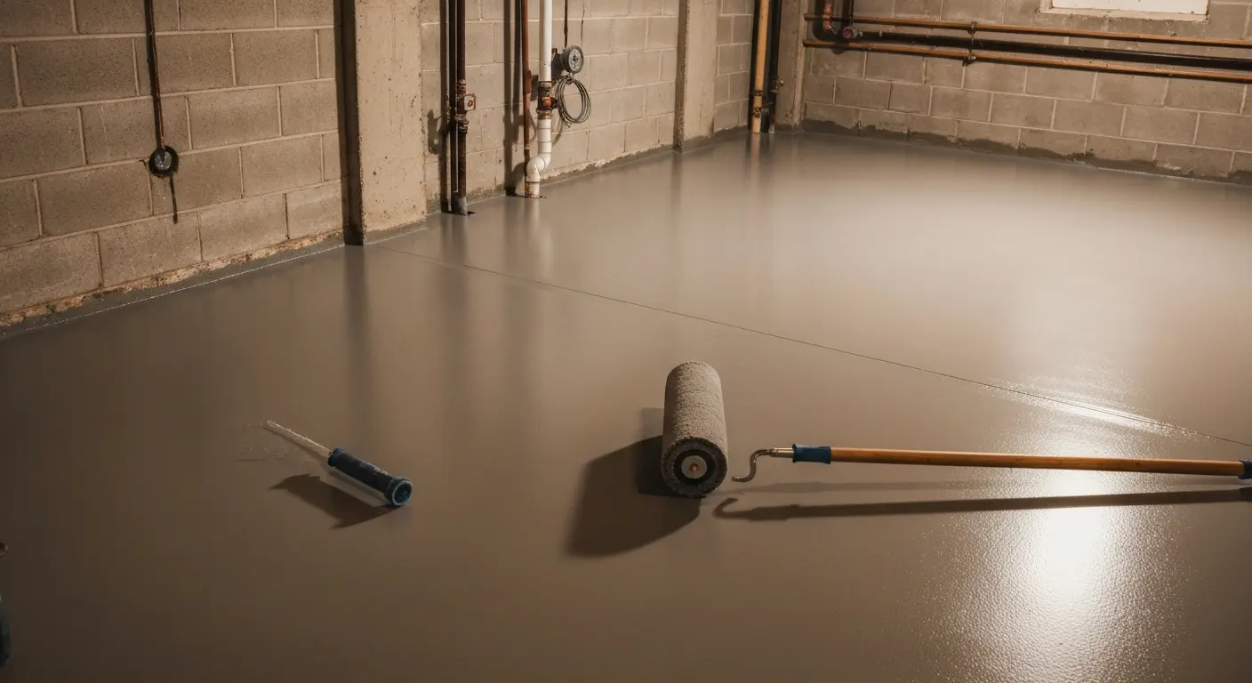 Basement epoxy flooring