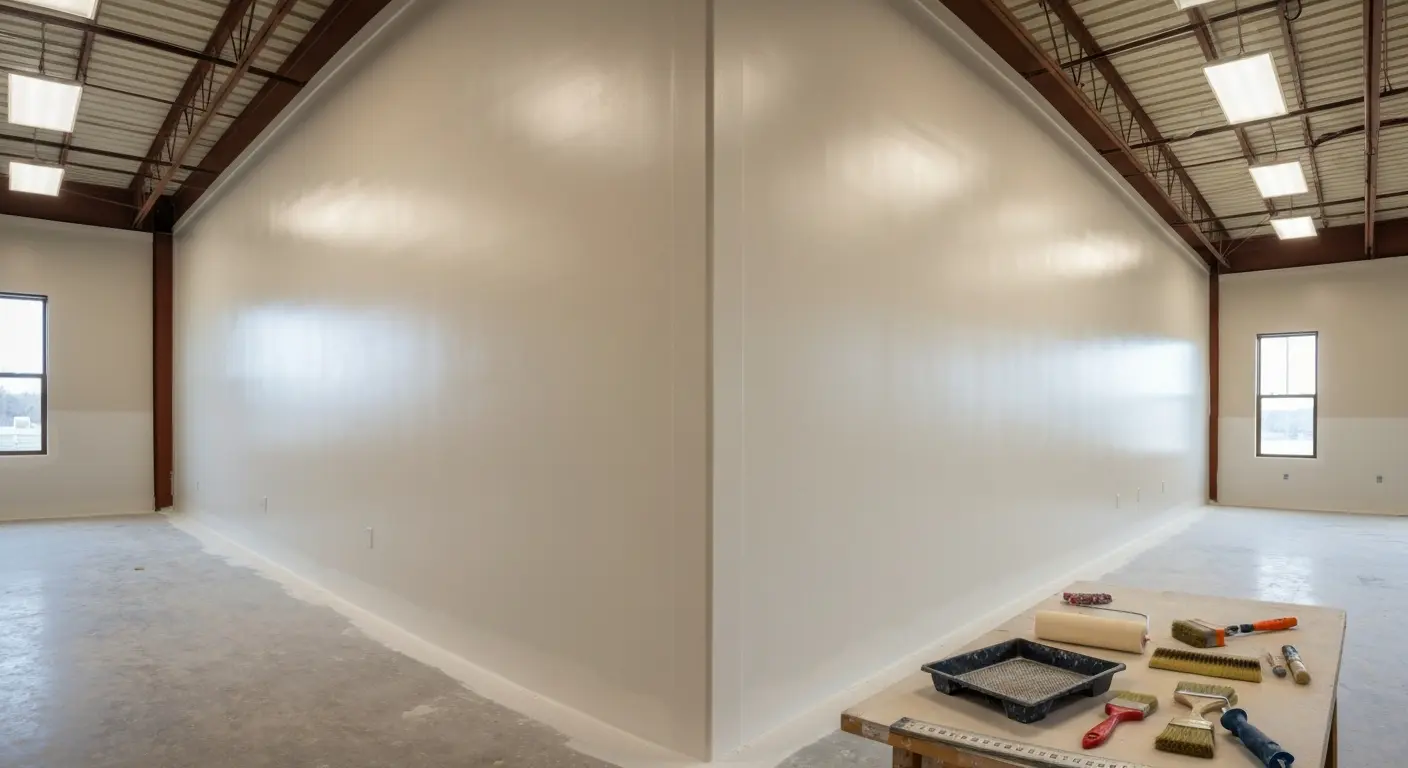 Interior wall coating application