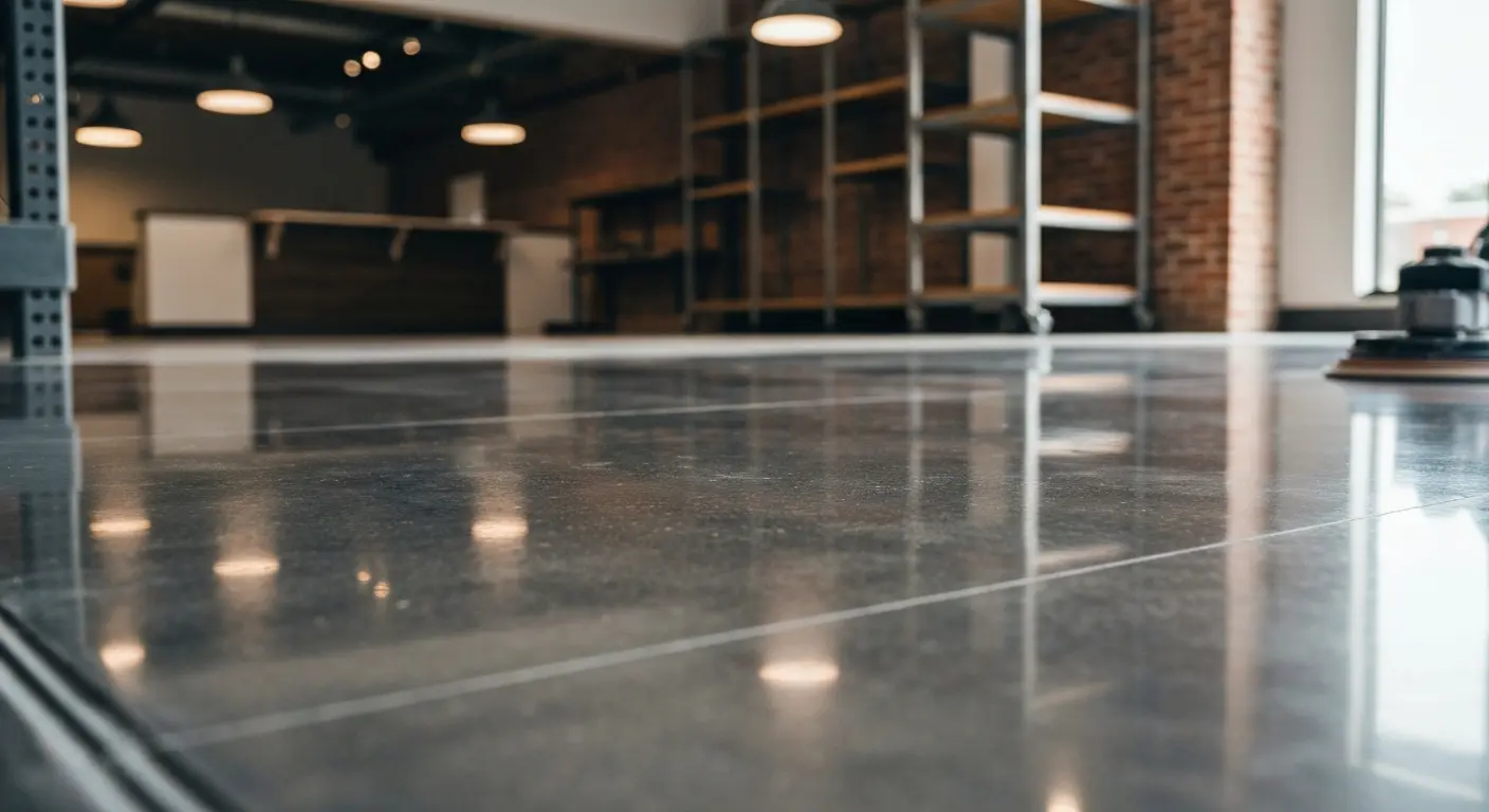 Polished concrete flooring
