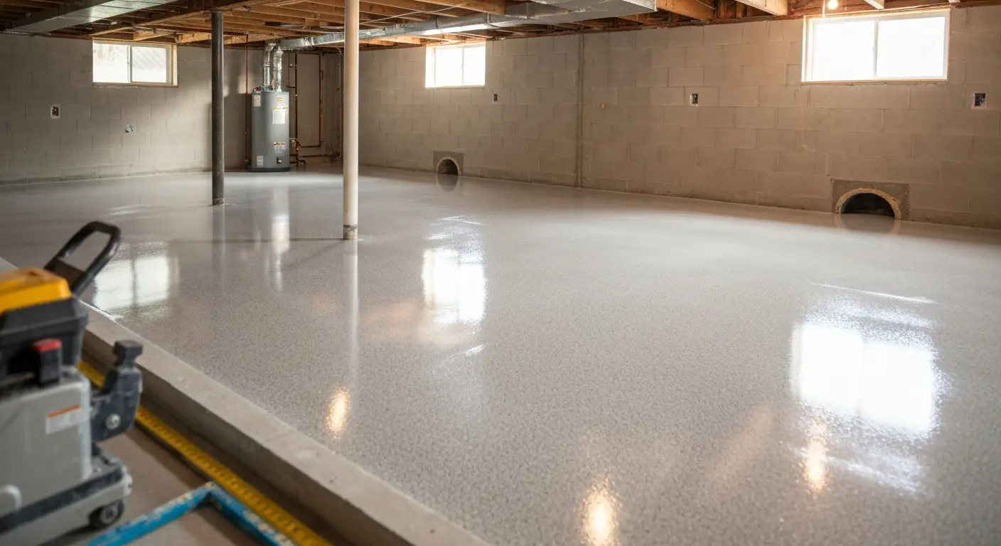 Basement epoxy flooring