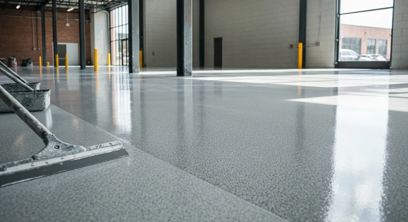 Commercial epoxy flake flooring