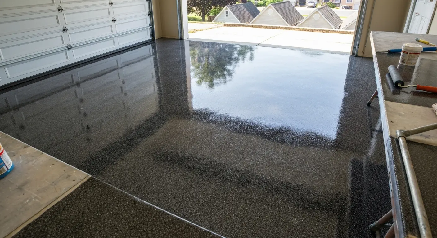 Residential garage epoxy floor