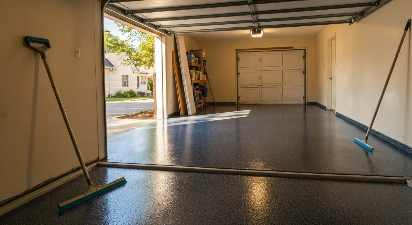 Residential garage epoxy flooring