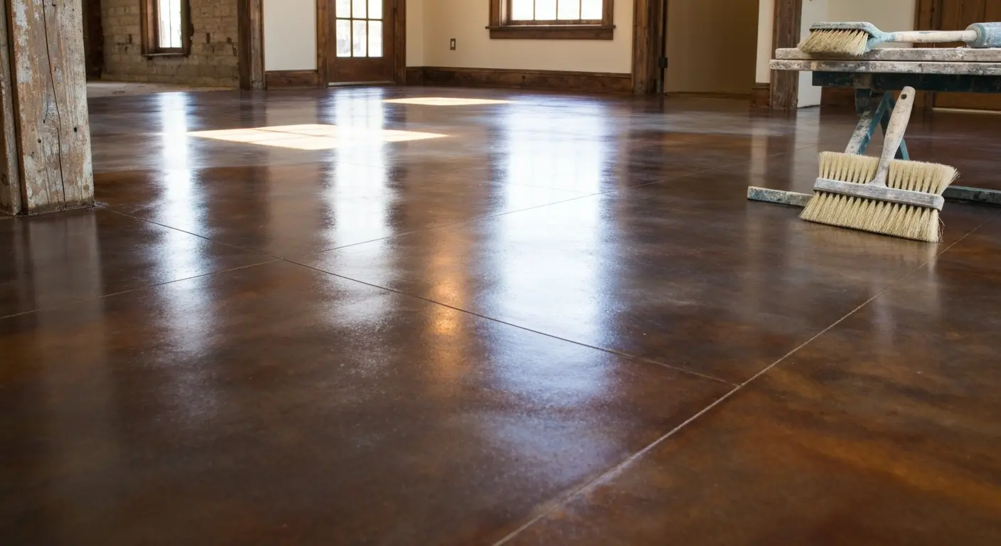 Stained concrete floor