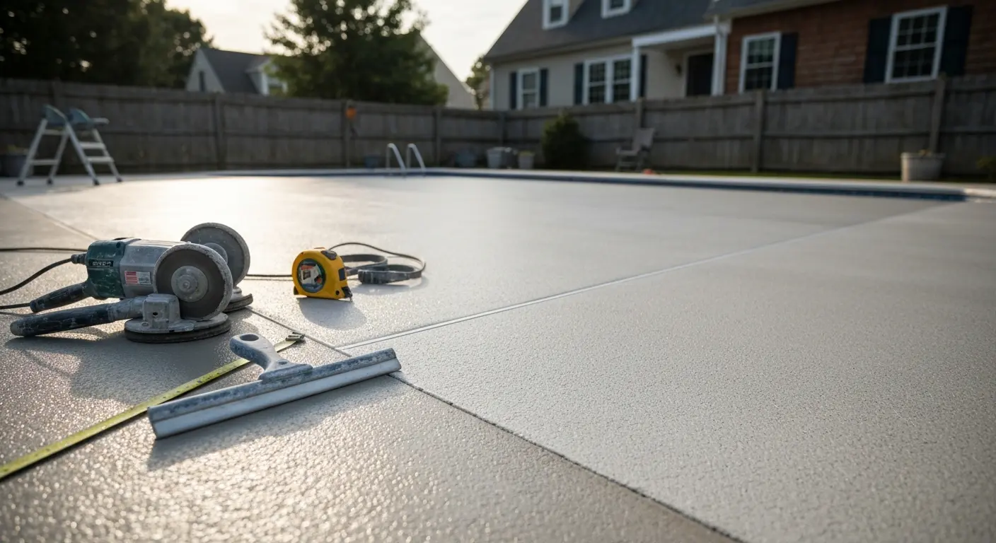Pool deck resurfacing