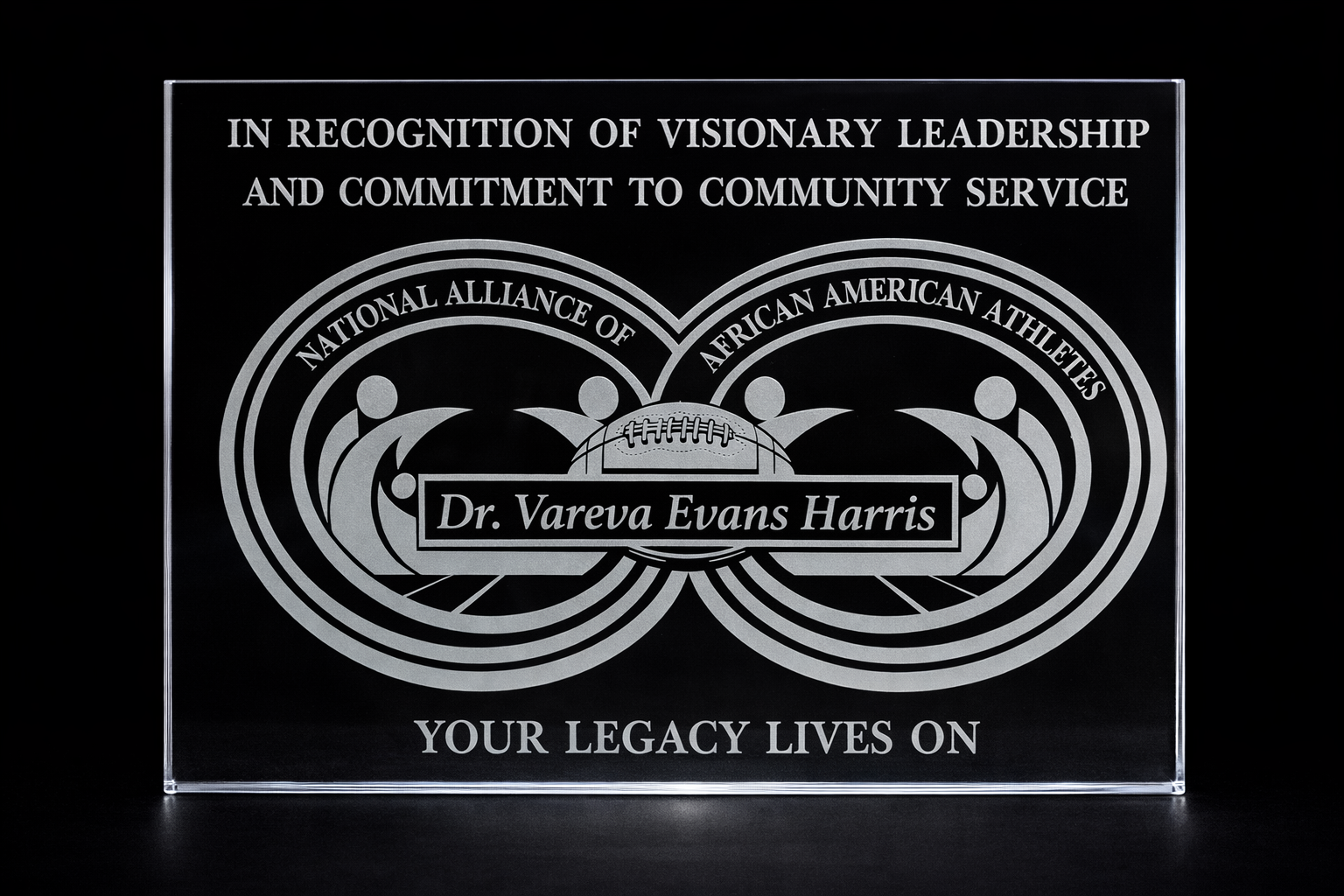 Legacy award glass art by Greg Holder