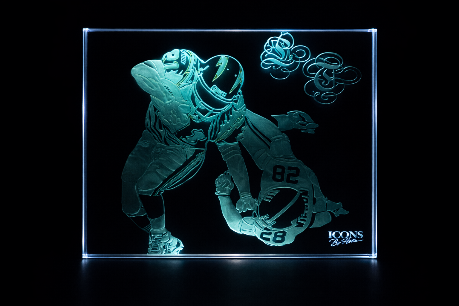 LaDainian Tomlinson glass art by Greg Holder