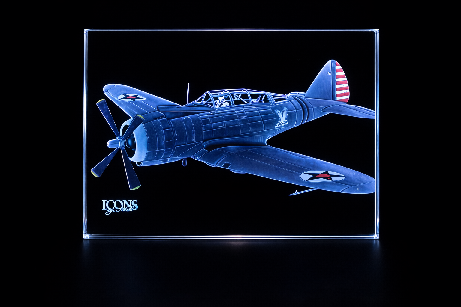 Warplane glass art by Greg Holder