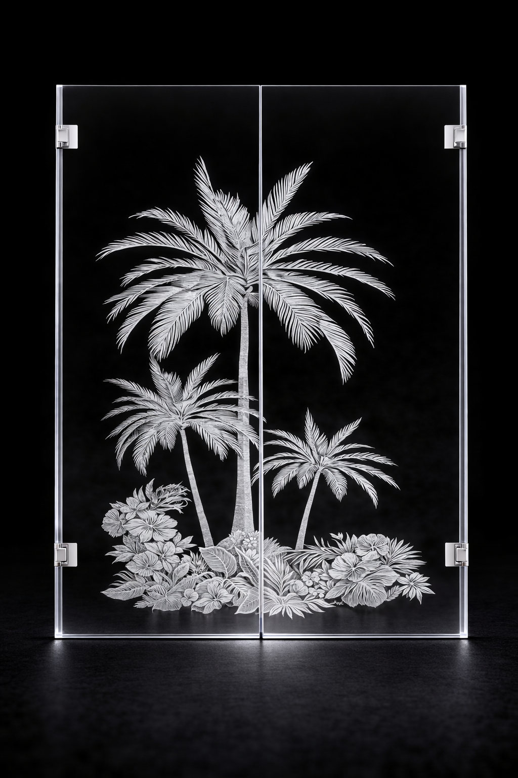 Second shower door glass art by Greg Holder