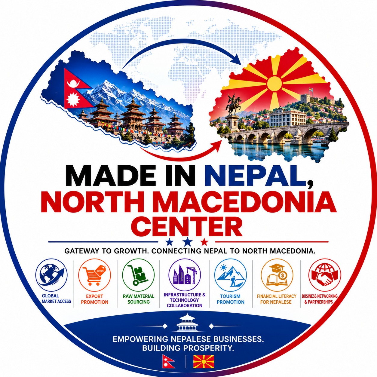 Made in Nepal, North Macedonia Center logo
