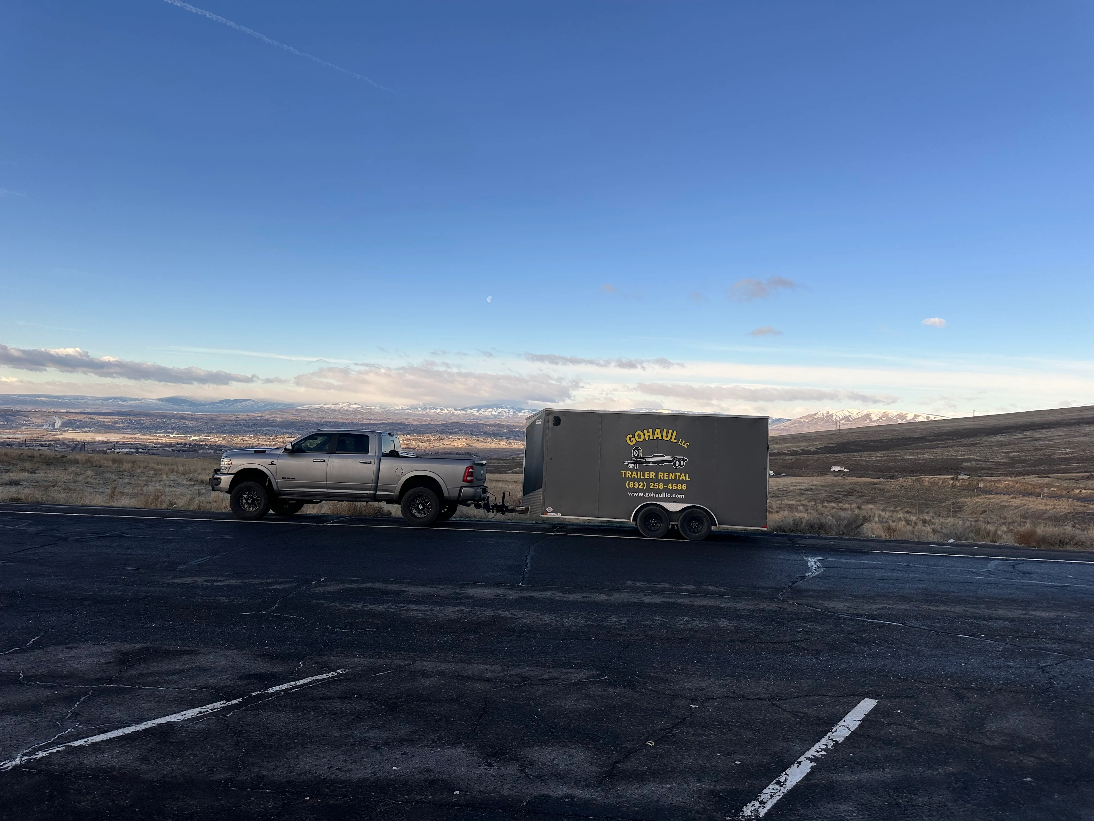 Full trailer rental fleet lineup at Go Haul LLC in Houston, TX