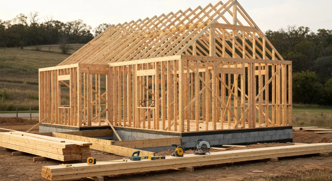 New construction home framing