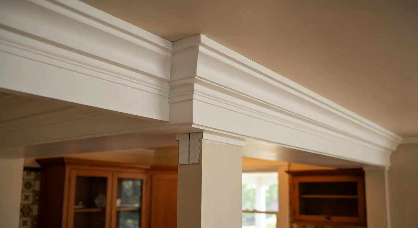 Crown molding detail in Springfield home
