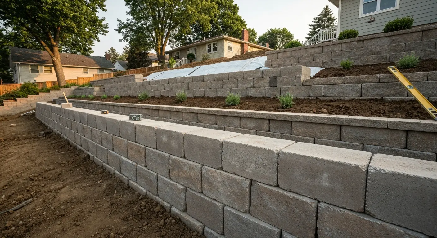 Retaining wall construction