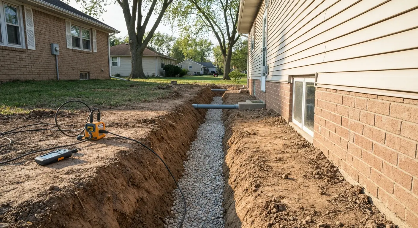 Drainage inspection at property