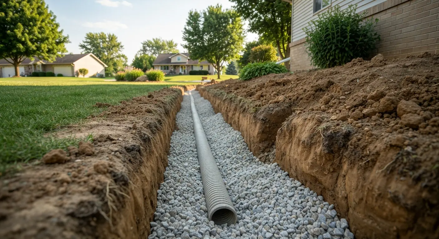 French drain installation