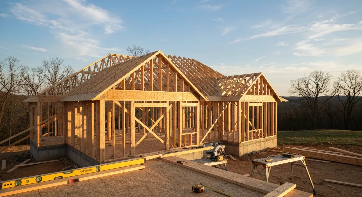 New construction home framing
