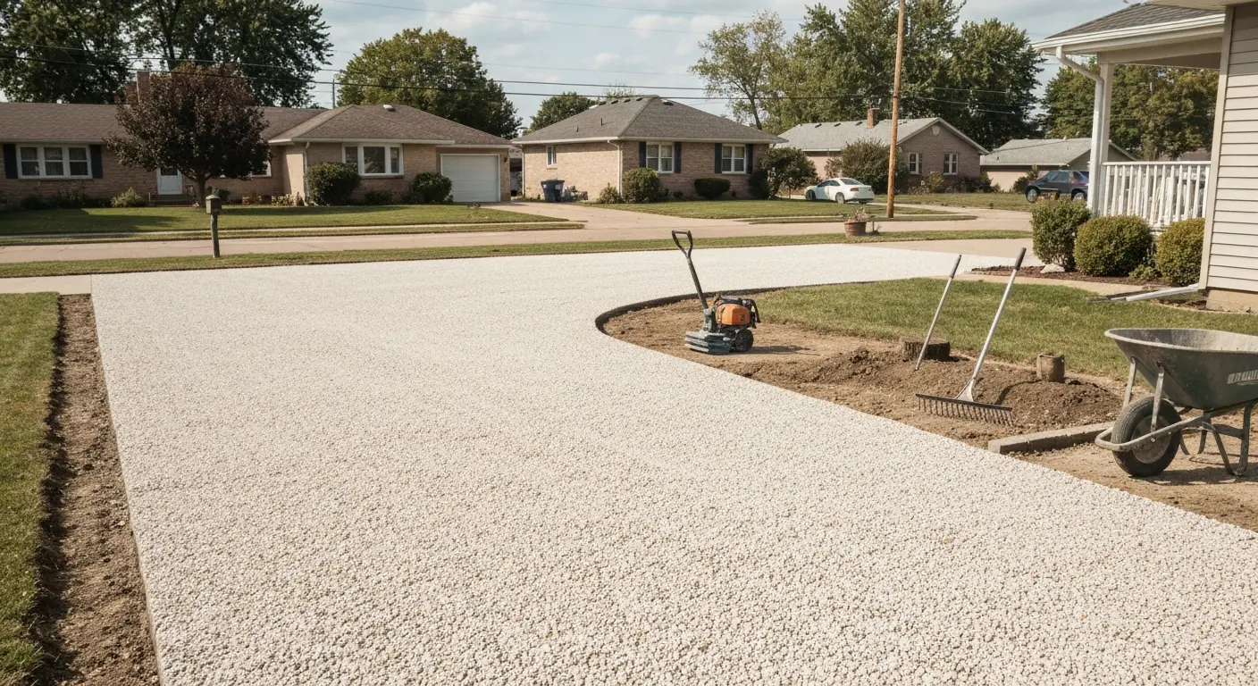 Gravel driveway installation