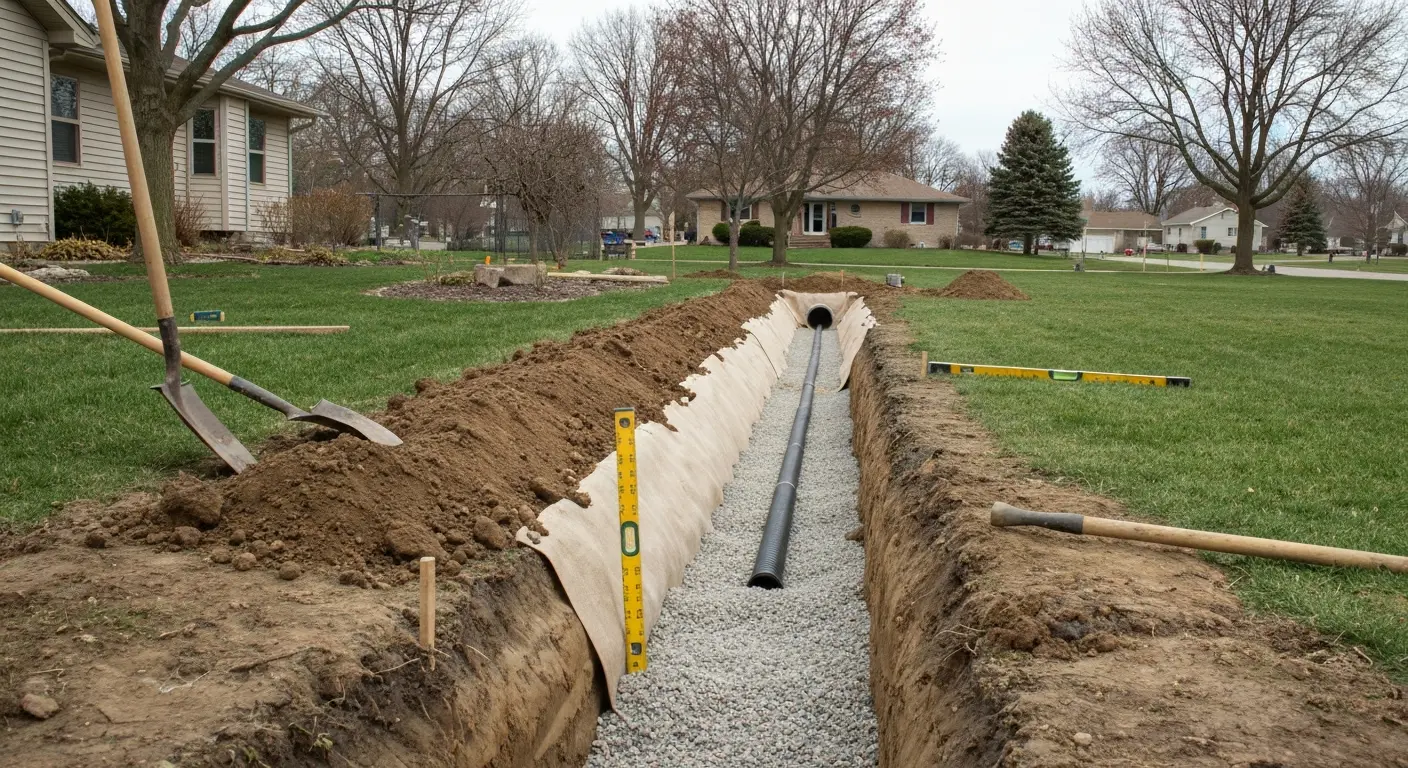 Land drainage installation