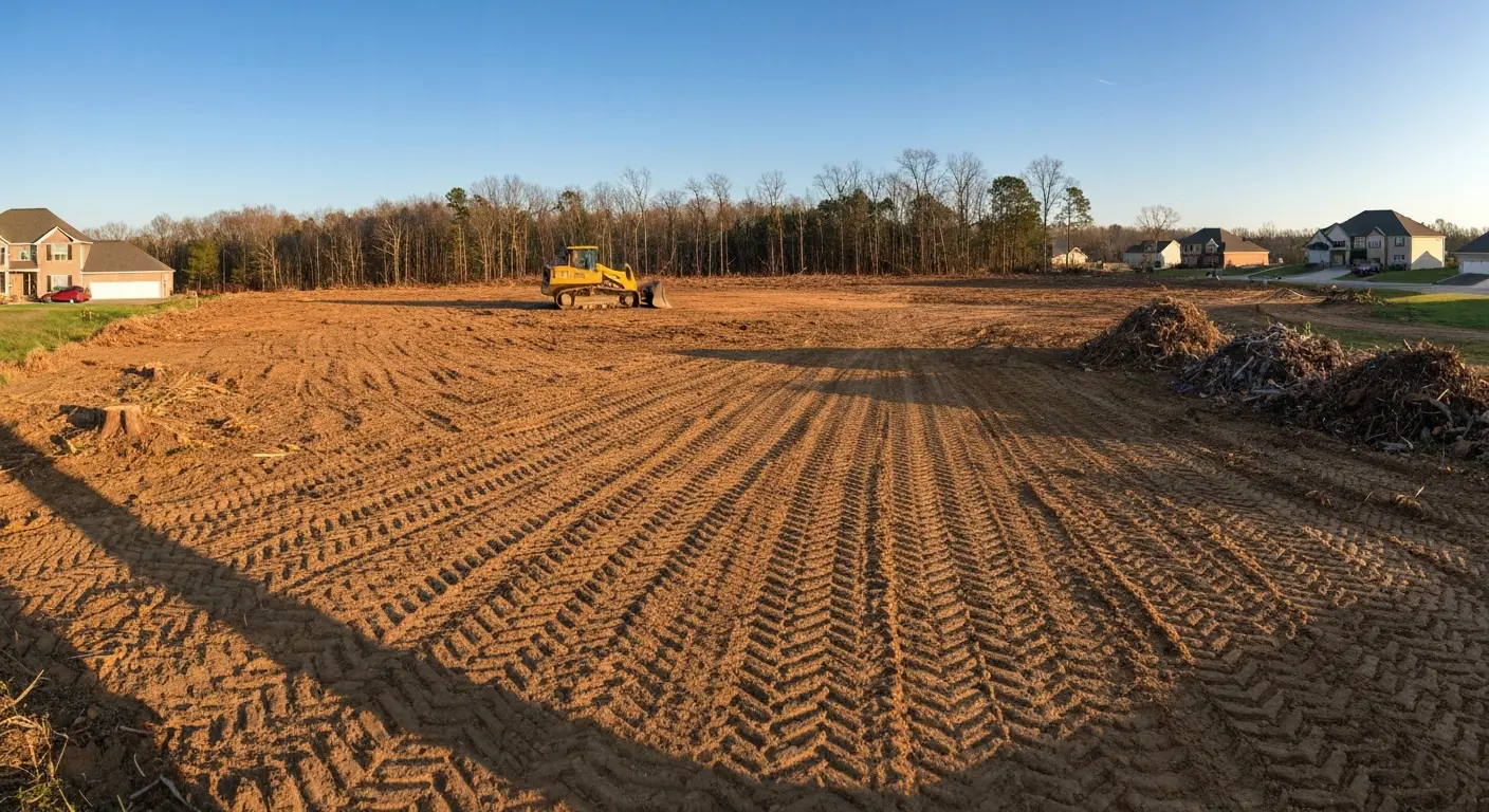 Land clearing equipment at work