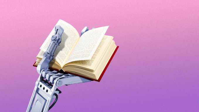 robot holding a book