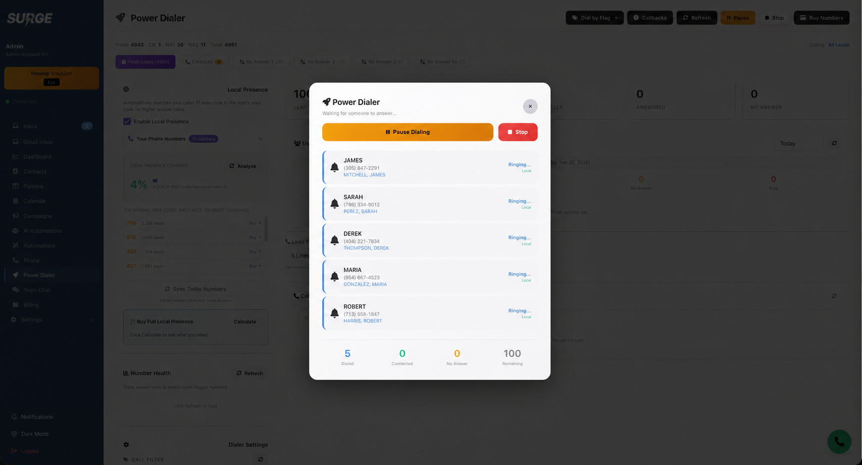 Surge Power Dialer