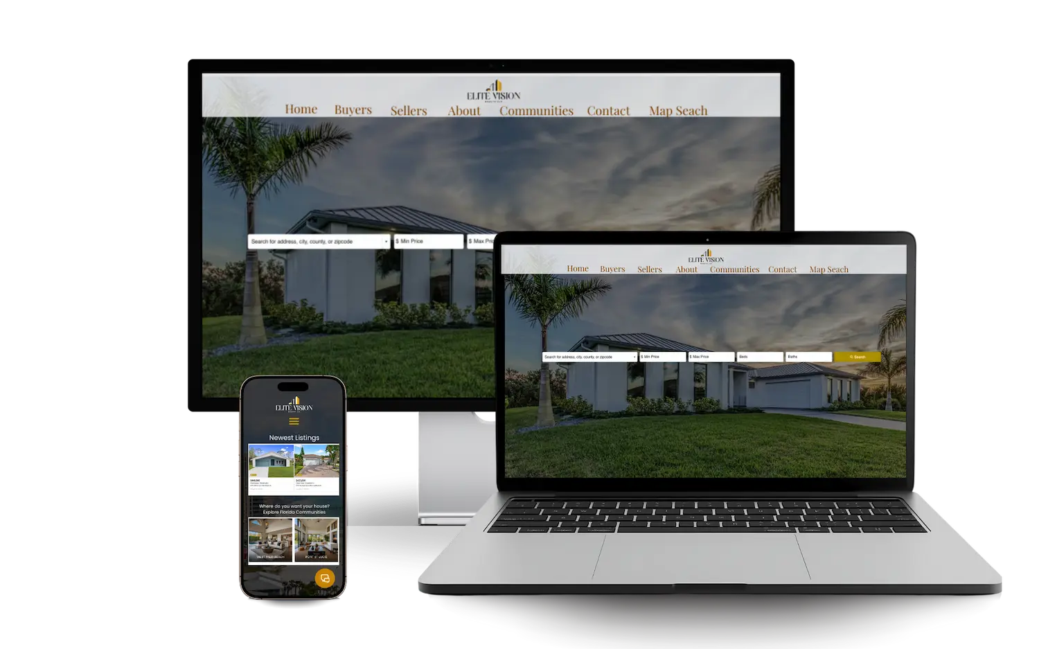 Elite Vision Realty website
