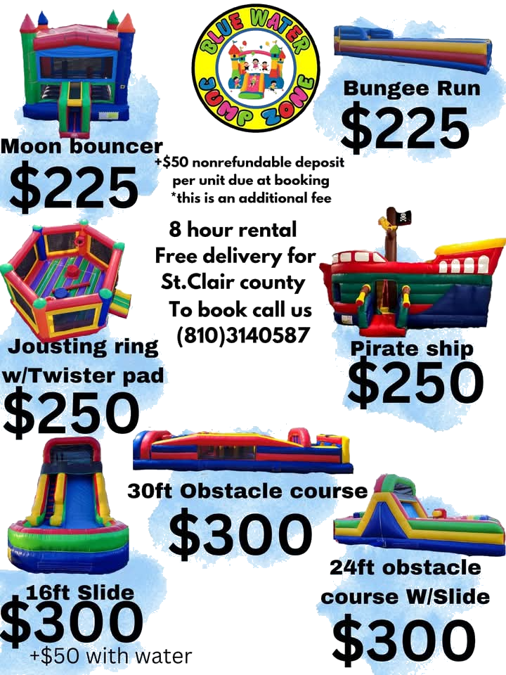 The Blue Water Jump Zone inflatables selection