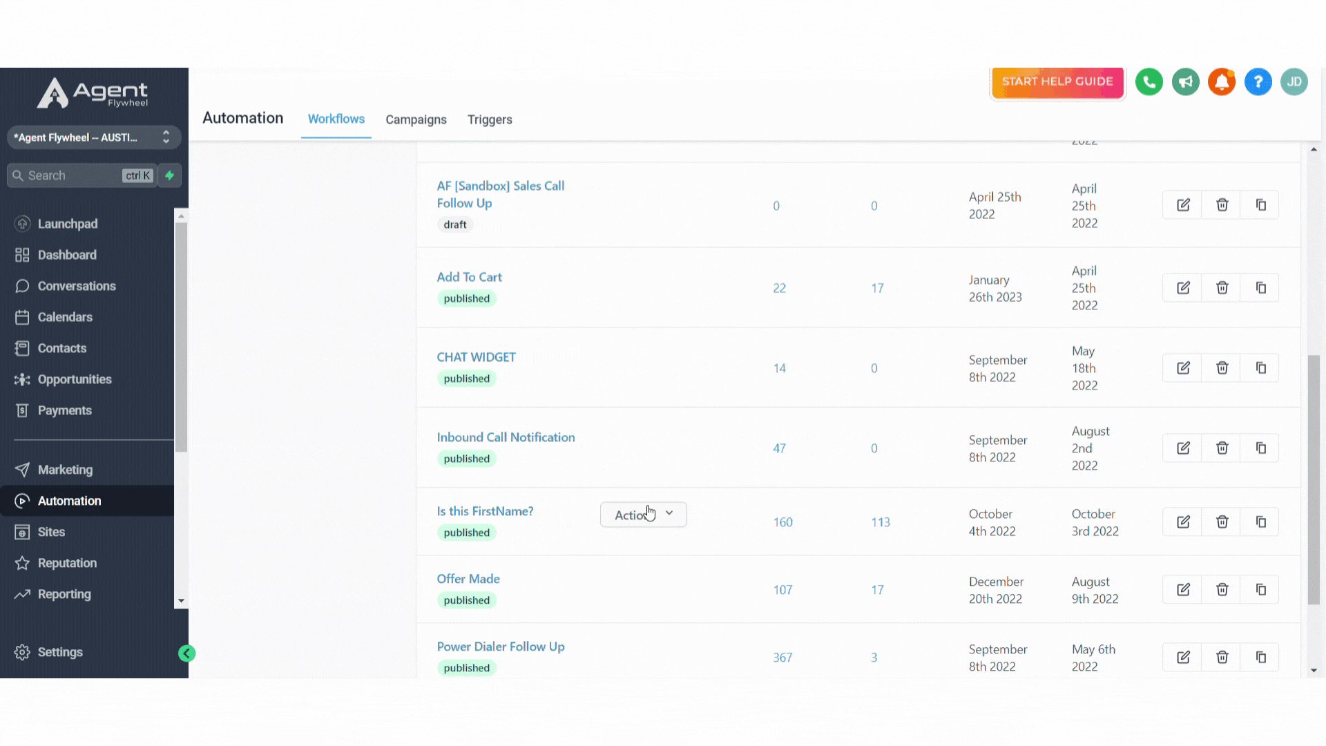 Agent Flywheel CRM Ringless Voicemail