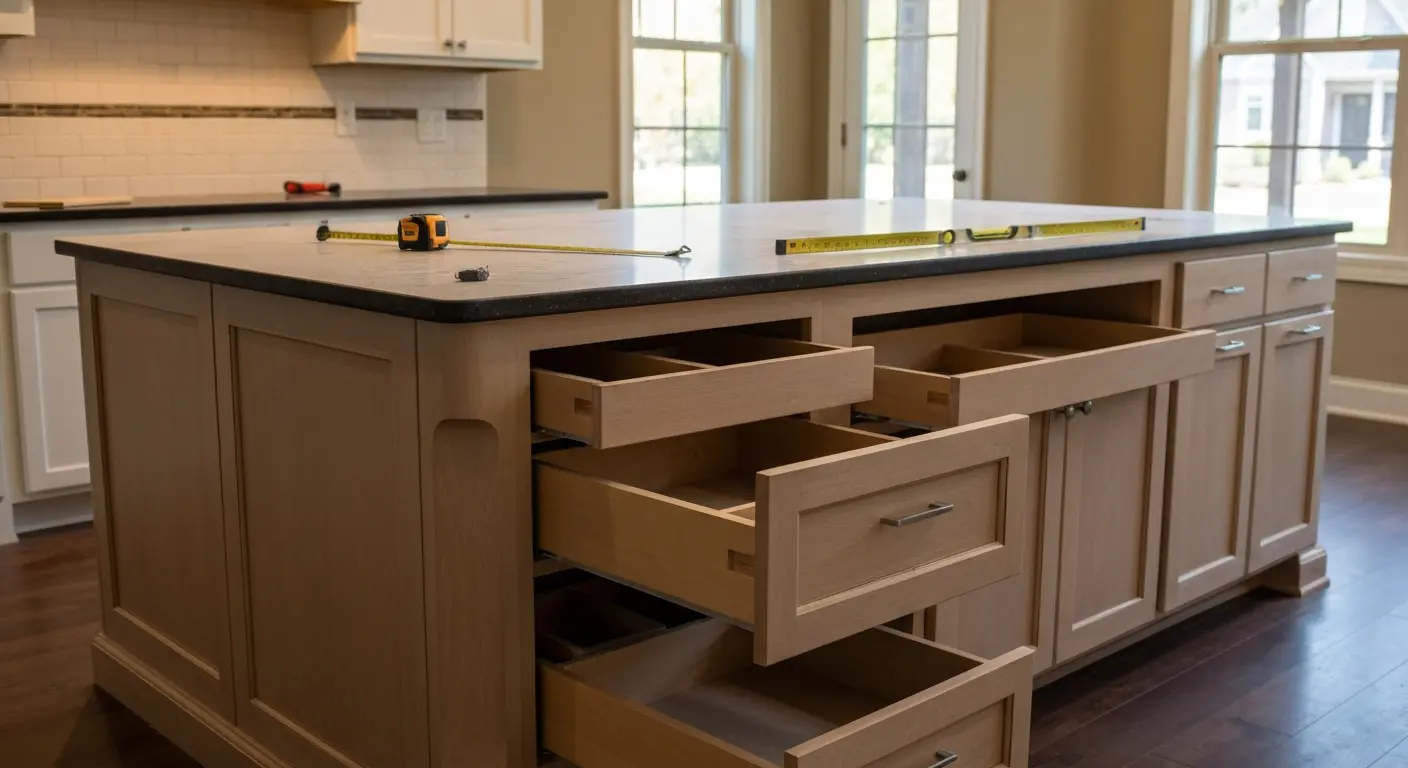 Custom kitchen island installation