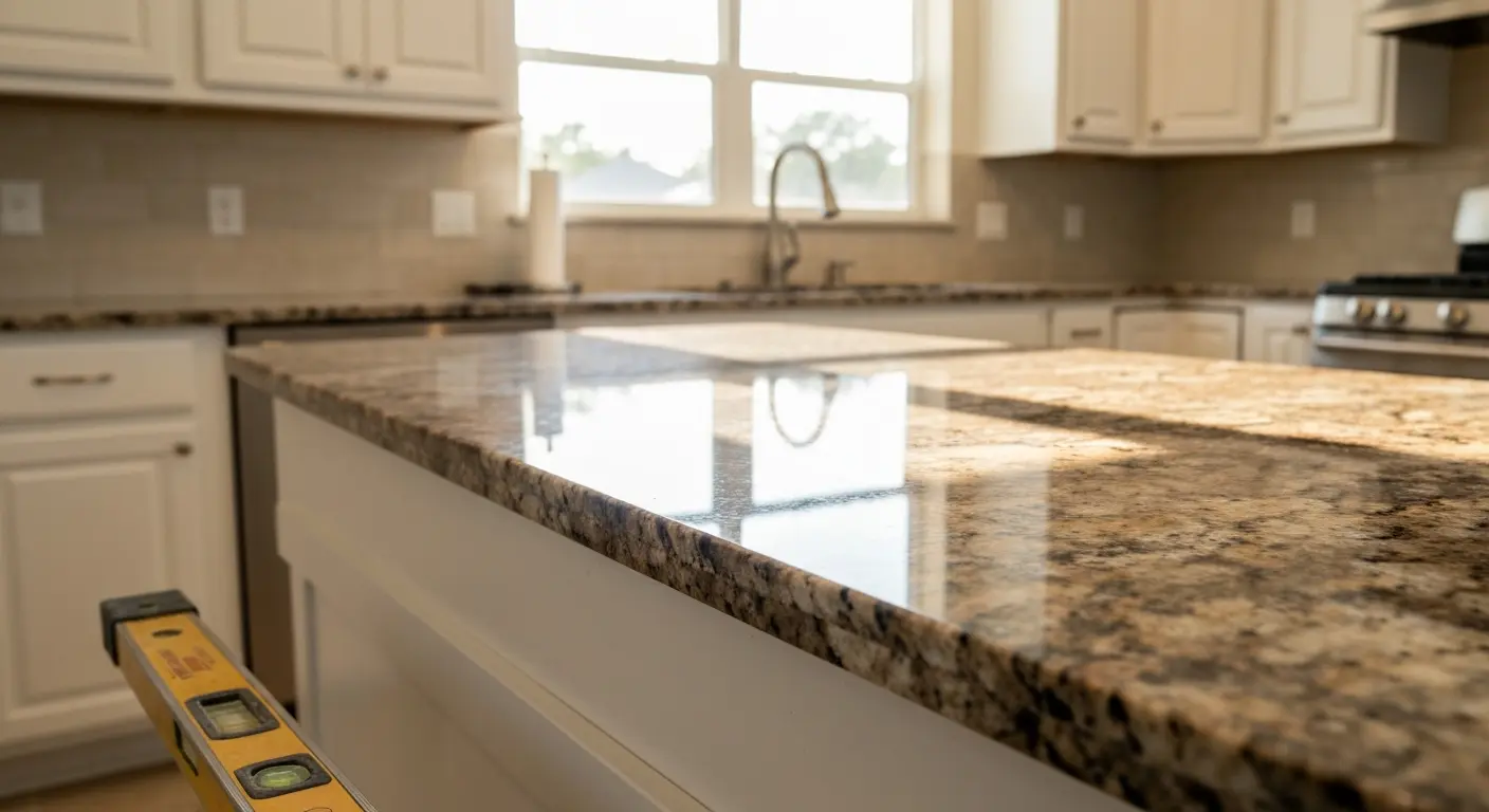 Granite kitchen countertop installation