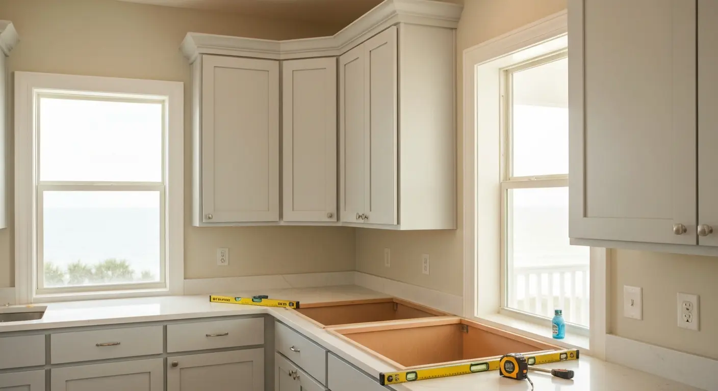 Custom cabinet installation in Atlantic Beach kitchen