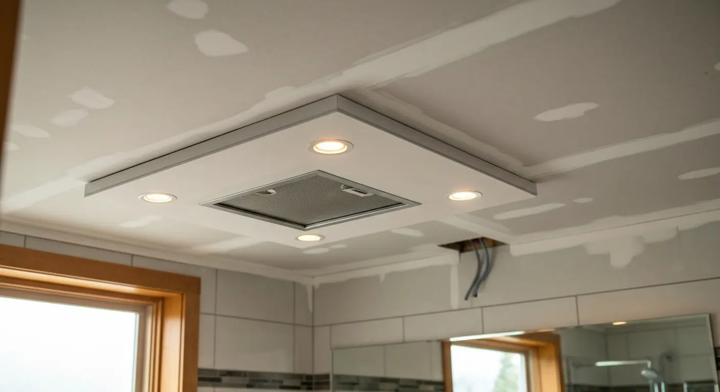 Exhaust fan and lighting installation