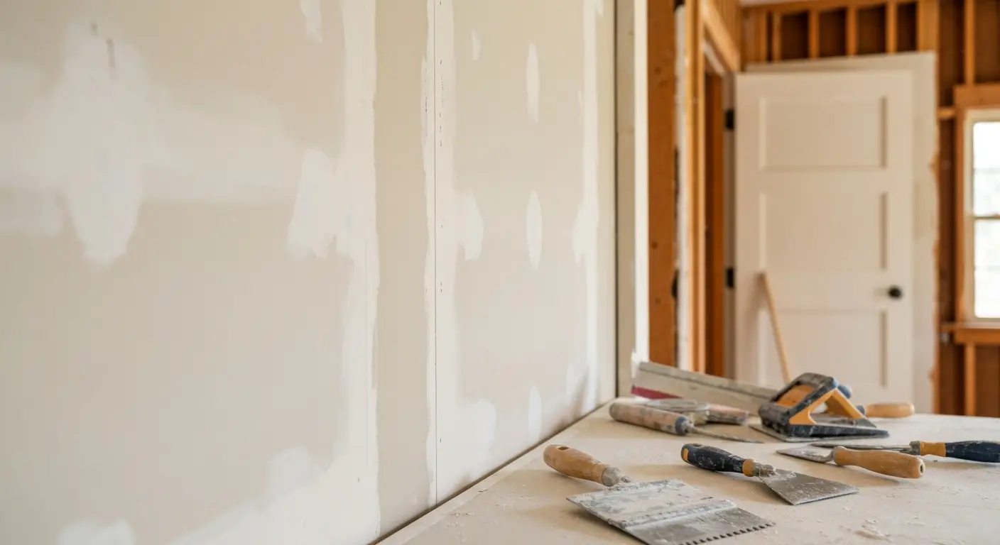 Interior drywall finishing work