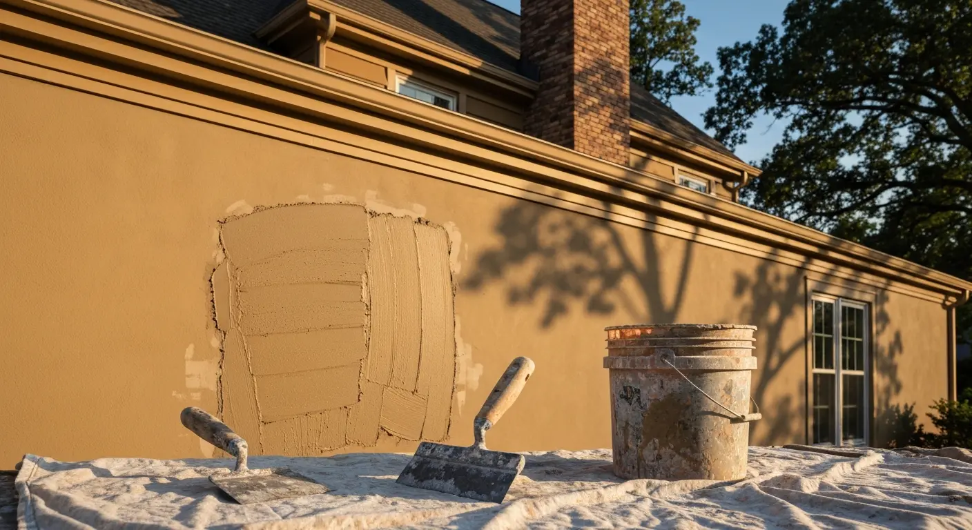 Stucco repair and installation project