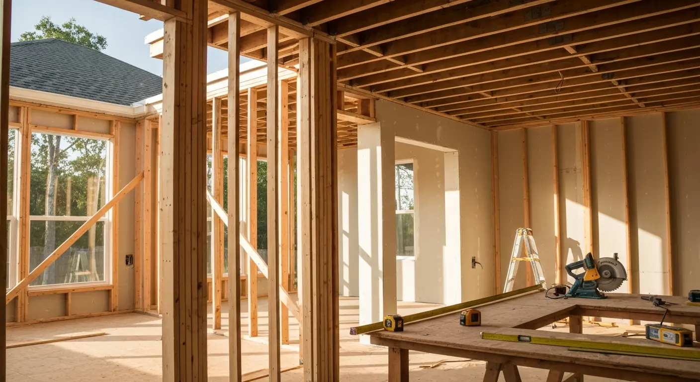 Room addition construction in Nassau County