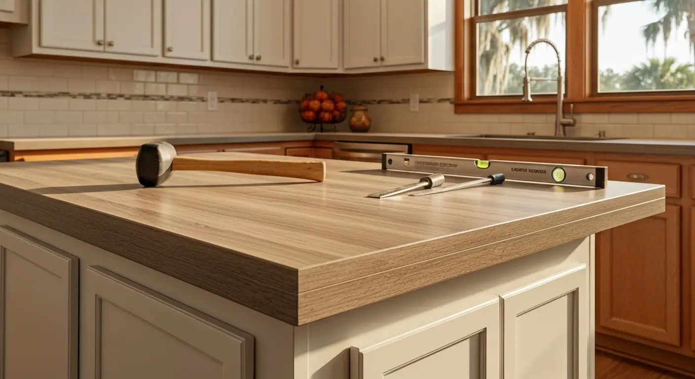 Laminate countertop installation