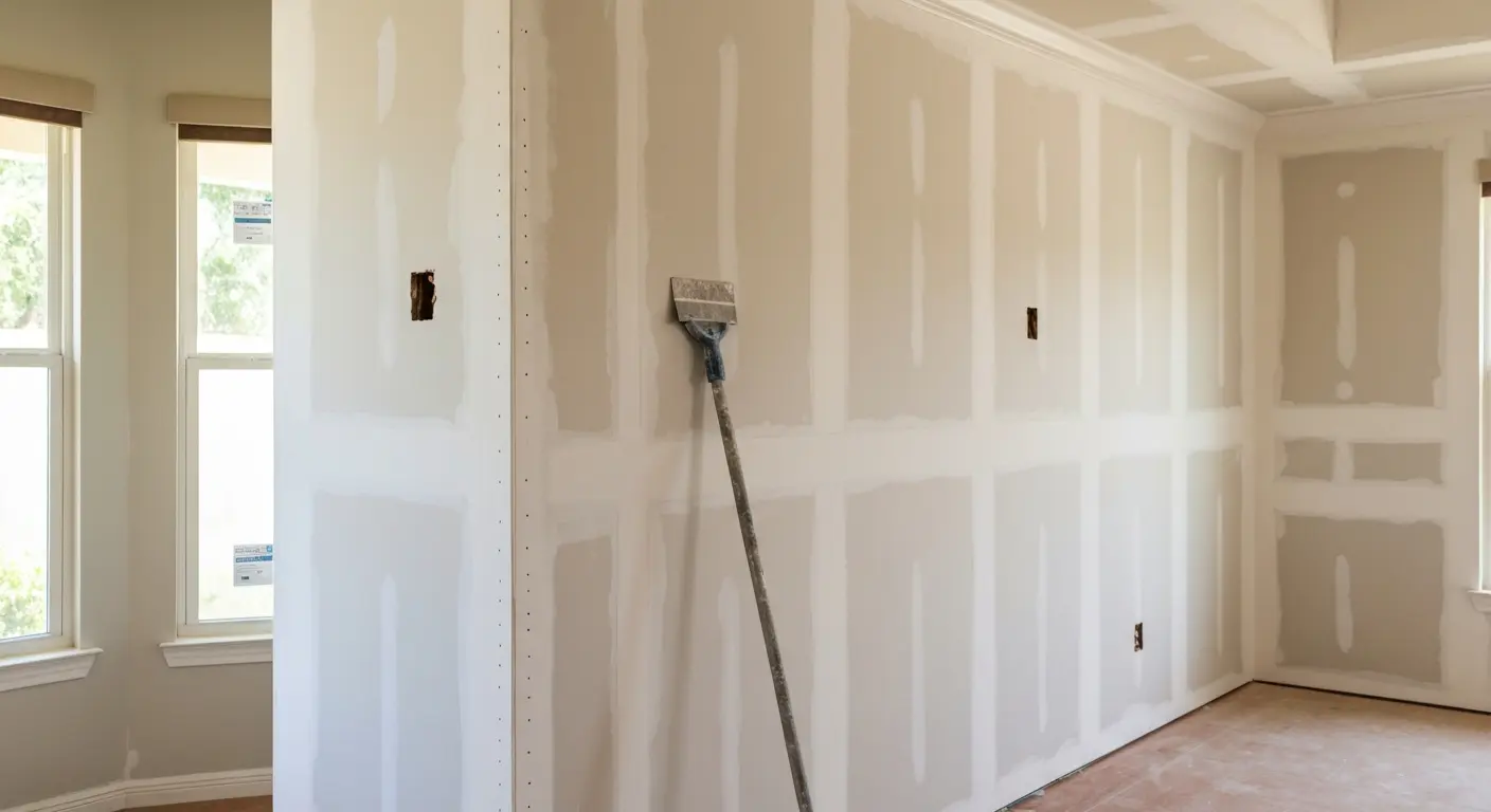 Drywall installation in interior renovation