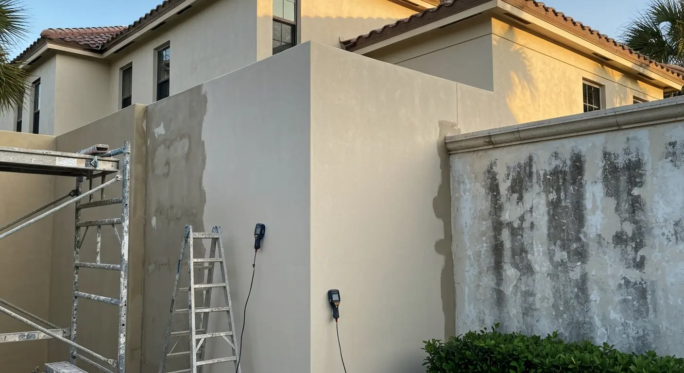 Stucco water damage repair